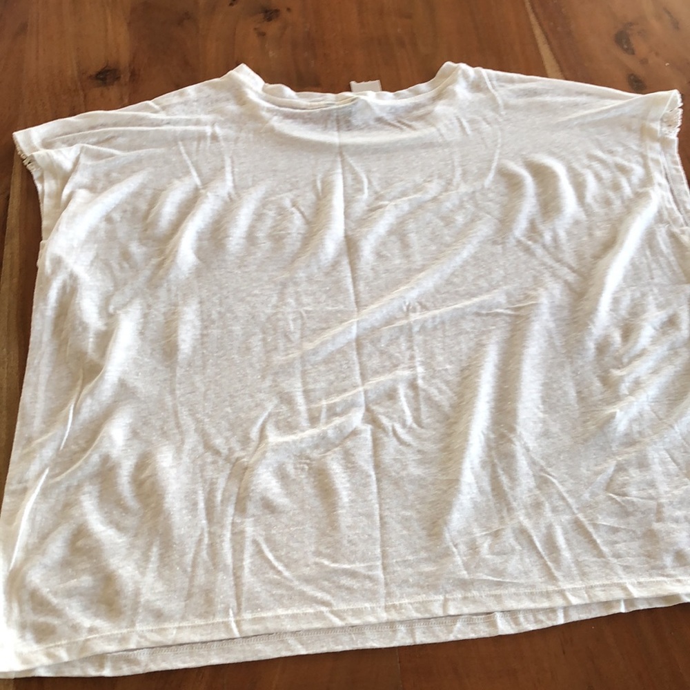 Ann‎ Taylor Cut Out 100% Linen Tee White Sz L - NWT - Picture 3 of 8